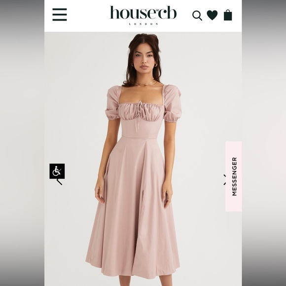 House of CB Dresses & Skirts - House of CB Tallulah Blush Puff Sleeve Midi Dress